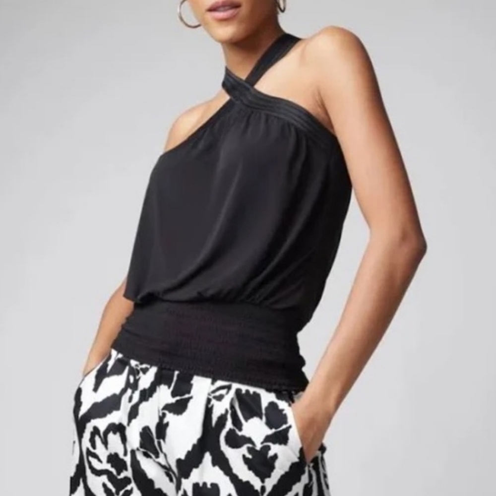 White House Black Market Black Halter Tank Top